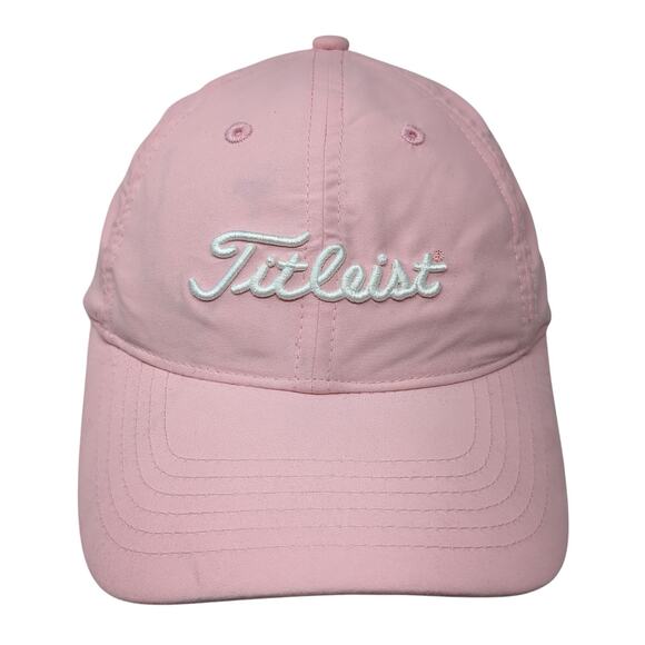 Titleist Strapback Hat Pink One Size Adjustable Spell Out Embroidered - Picture 1 of 9